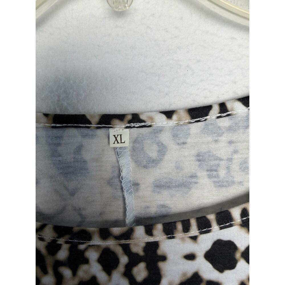 Animal Print Dress Stretchy 3/4-Sleeve Shift Dress XL Casual Travel Comfortable - Picture 8 of 12